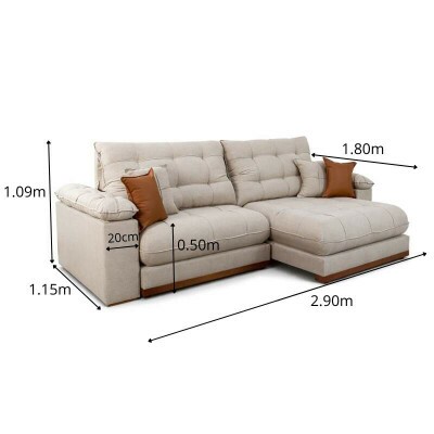 Sof� Retr�til Reclin�vel Verona 2.90m Linho Bege - Molas Ensacadas