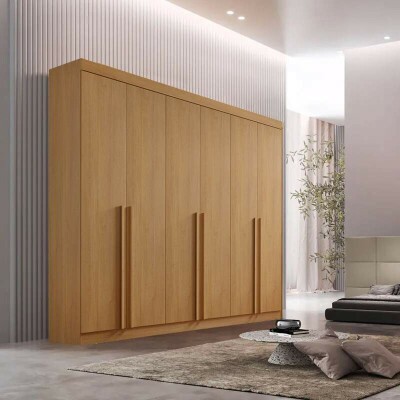 Roupeiro Milano Cinamomo 6 Portas e 8 Gavetas 100% MDF Larg. 2.20m - D Doro