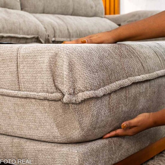Sof� Retr�til Reclin�vel Ita�na 2.30m Chenille Bege 574 - Molas Ensacadas