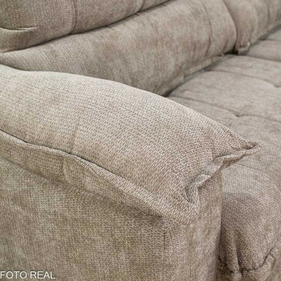 Sof� Retr�til Reclin�vel Ita�na 2.30m Chenille Bege 574 - Molas Ensacadas