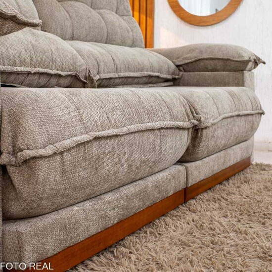 Sof� Retr�til Reclin�vel Ita�na 2.30m Chenille Bege 574 - Molas Ensacadas