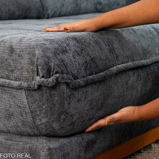 Sof� Retr�til Reclin�vel Ita�na 2.30m Chenille Grafite 573 - Molas Ensacadas