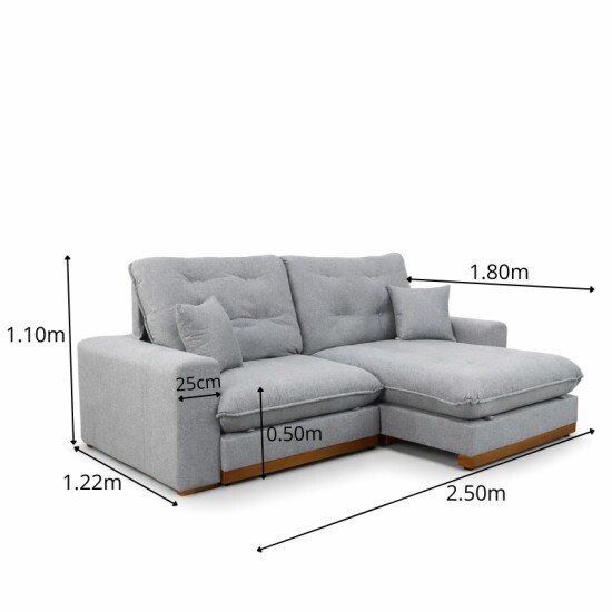 Sof� Retr�til Reclin�vel Ruah 2.50m Linho Cinza 2016 - Molas Ensacadas
