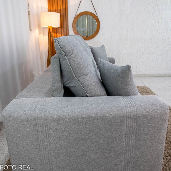 Sof� Retr�til Reclin�vel Ruah 2.50m Linho Cinza 2016 - Molas Ensacadas