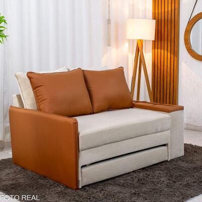 Sof� Cama Orion Larg. 1.46m Veludo Bege 37
