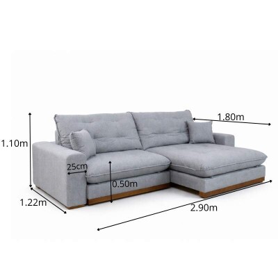 Sof� Retr�til Reclin�vel Ruah 2.90m Linho Cinza 2016 - Molas Ensacadas