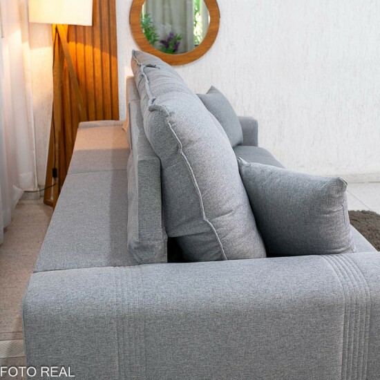Sof� Retr�til Reclin�vel Ruah 2.90m Linho Cinza 2016 - Molas Ensacadas