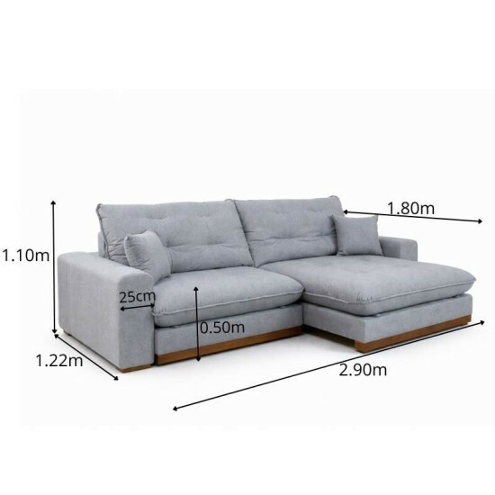 Sof� Retr�til Reclin�vel Ruah 2.90m Linho Cinza 2016 - Molas Ensacadas