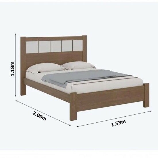 Cama Casal Prim�cia Castanho/Off Larg. 1.53m - D Doro