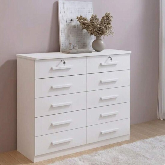 C�moda Ryad Com 10 Gavetas Branco - D Doro