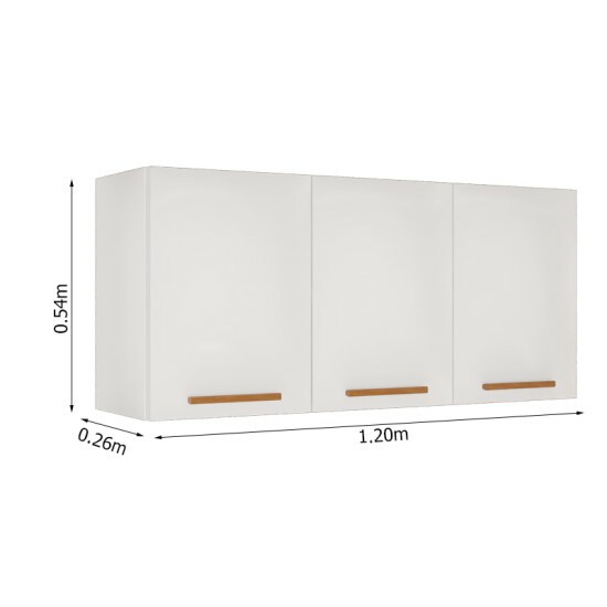 A�reo Triplo New Val�ncia Branco/Cinamomo Larg. 1.20m - Sall�to