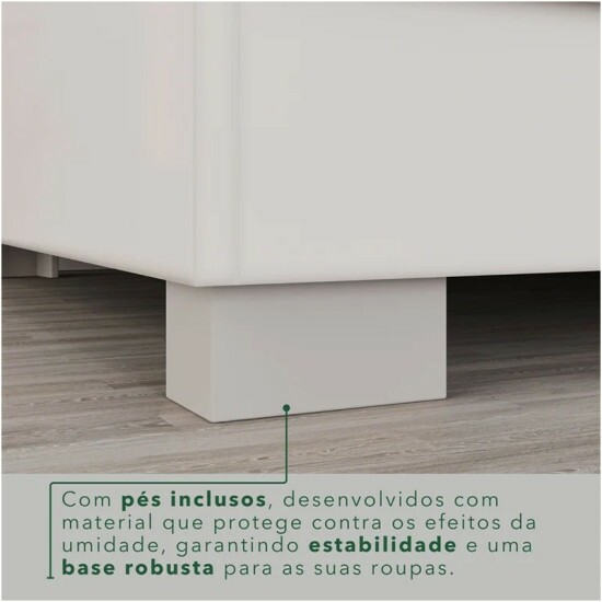 Guarda-roupa Casal 1,80m Texas Premium Branco 6 Portas 4 Gavetas com Espelho - Sall�to