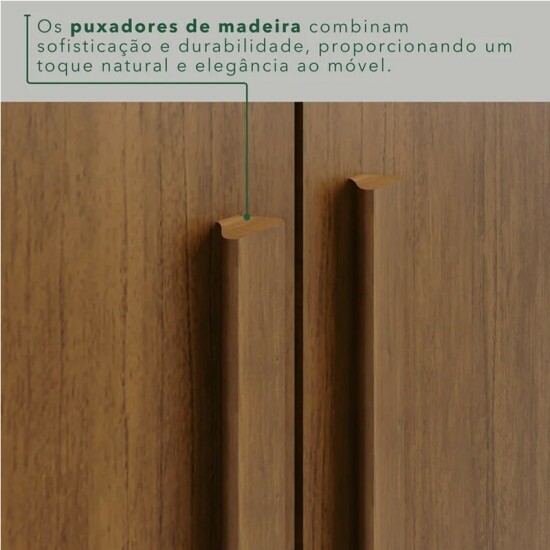 Guarda-roupa Texas Premium Cinamomo C/Espelho e P�s 6 Portas 4 gavetas Larg. 1.80m - Sall�to