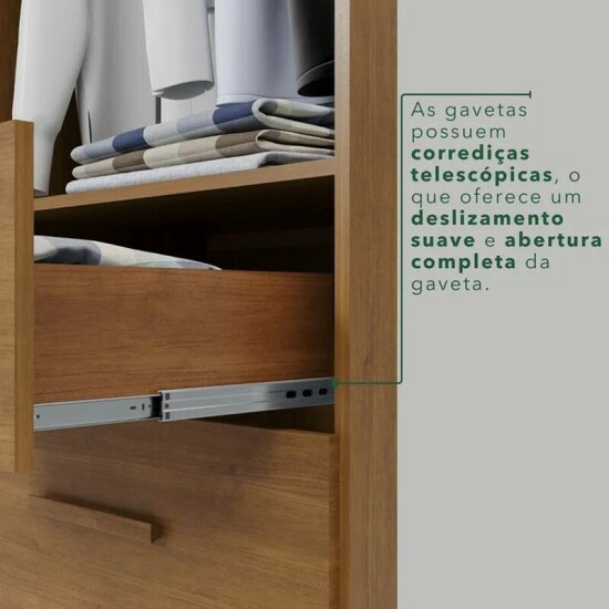 Guarda-roupa Texas Premium Cinamomo/Off C/Espelho e P�s 6 Portas 4 gavetas Larg. 1.80m - Sall�to
