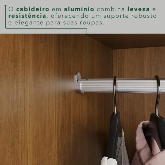 Guarda-roupa Texas Premium Cinamomo/Off C/Espelho e P�s 6 Portas 4 gavetas Larg. 1.80m - Sall�to
