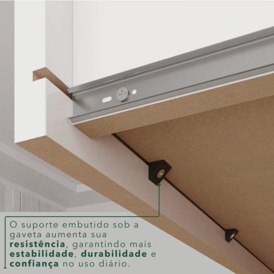 Guarda-roupa Texas Premium Branco 6 Portas 4 gavetas Larg. 1.80m - Sall�to