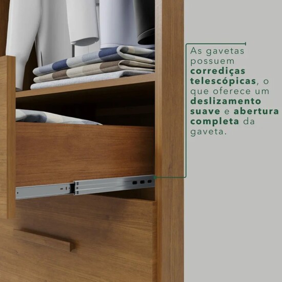 Guarda-roupa Texas Premium Cinamomo/Off 6 Portas 4 gavetas Larg. 1.80m - Sall�to