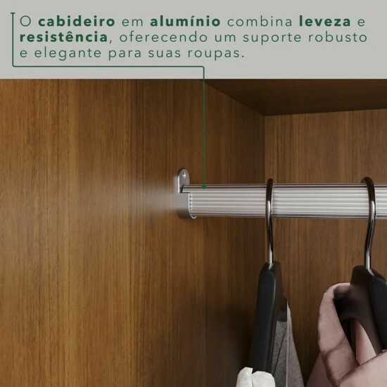 Guarda-roupa Texas Premium Cinamomo/Off 6 Portas 4 gavetas Larg. 1.80m - Sall�to