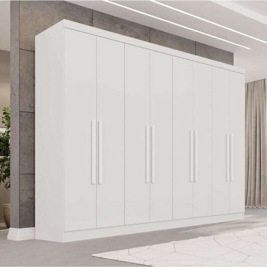 Guarda-roupa Recife Branco 8 Portas 4 Gavetas Larg. 2.41m - Sall�to
