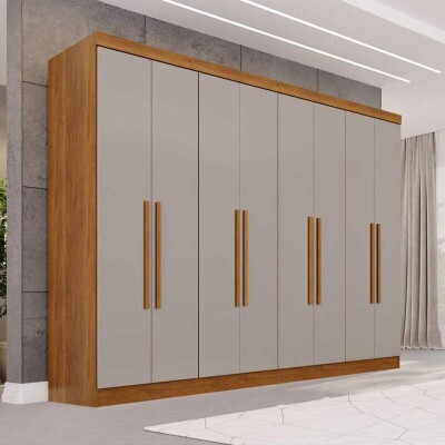 Guarda-roupa Recife Cinamomo/Off 8 Portas 4 Gavetas Larg. 2.41m - Sall�to