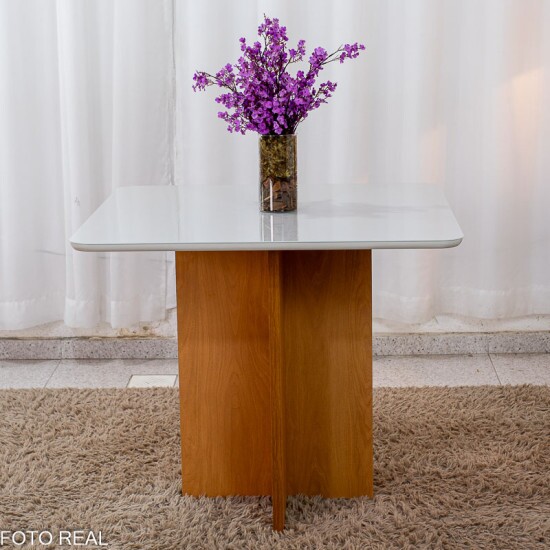 Mesa de Jantar Moscou 90x90 Vidro Off/Base Cinamomo + 4 Cad. Londres Veludo Chumbo Madeira Maci�a Minas Plac - Entregue Montada