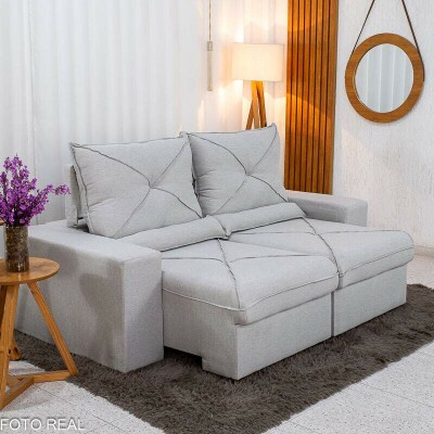 Sof� Retr�til Reclin�vel Tokio 2.00m Linho Cinza 31