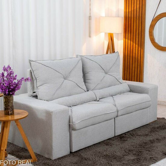 Sof� Retr�til Reclin�vel Tokio 2.00m Linho Cinza 31