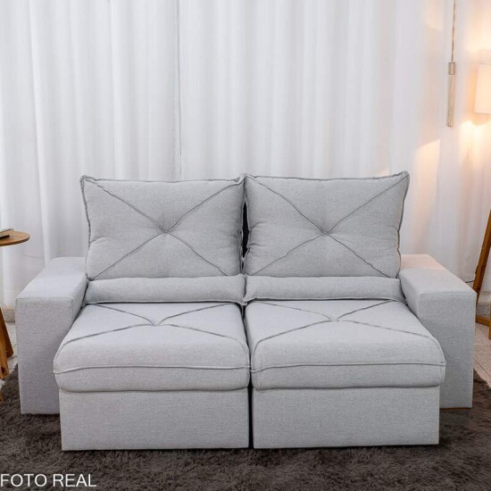 Sof� Retr�til Reclin�vel Tokio 2.00m Linho Cinza 31