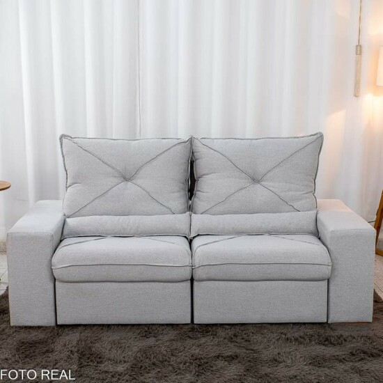 Sof� Retr�til Reclin�vel Tokio 2.00m Linho Cinza 31