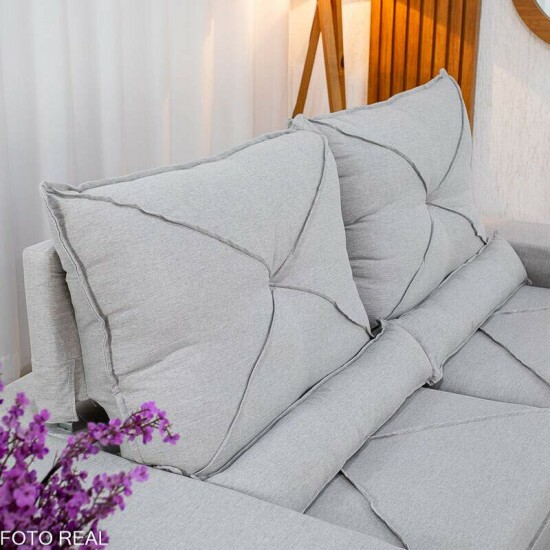 Sof� Retr�til Reclin�vel Tokio 2.00m Linho Cinza 31