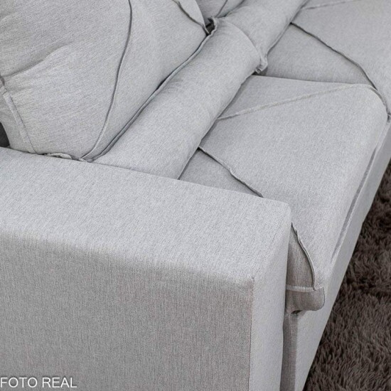 Sof� Retr�til Reclin�vel Tokio 2.00m Linho Cinza 31