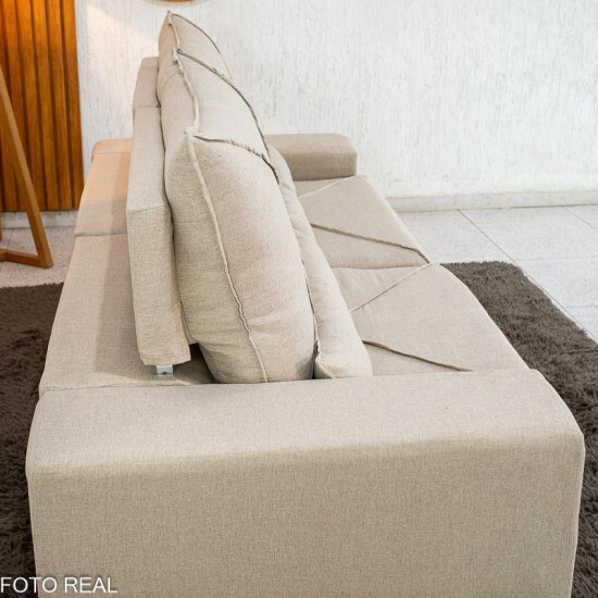 Sof� Retr�til Reclin�vel Tokio 2.30m Linho Bege 30