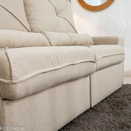 Sof� Retr�til Reclin�vel Tokio 2.30m Linho Bege 30