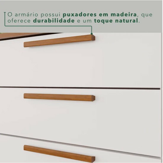 Arm�rio Cozinha New Top�zio Branco/Cinamomo 6 Portas 2 Gavetas Larg. 1.65m - Sall�to
