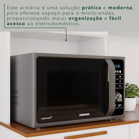 Arm�rio Cozinha New Top�zio Branco/Cinamomo 6 Portas 2 Gavetas Larg. 1.65m - Sall�to
