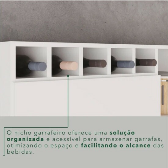 Arm�rio Cozinha New Top�zio Branco/Cinamomo 6 Portas 2 Gavetas Larg. 1.65m - Sall�to