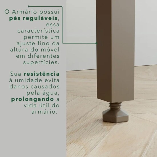 Arm�rio Cozinha New Top�zio Branco/Cinamomo 6 Portas 2 Gavetas Larg. 1.65m - Sall�to
