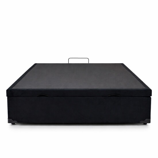 Colch�o Casal Airtech 150 Ortopillow Ortop�dico D45 Ortobom + Box Ba� Casal Prime Confort Sued Preto Blindado Issacar - 138x188x73 | Suporta at� 240kg
