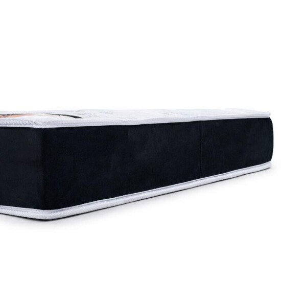 Colch�o Casal Classic Supreme Ortop�dico Lestespuma + Box Casal Sued Preto - Ortobel - 138x188x56 | Suporta at� 200kg
