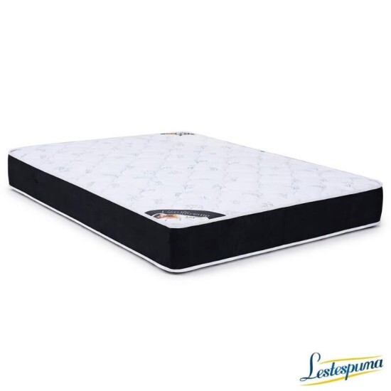 Colch�o Casal Classic Supreme Ortop�dico Lestespuma + Box Casal Sued Preto - Ortobel - 138x188x56 | Suporta at� 200kg