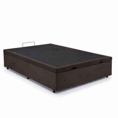 Base Box Ba� Casal Confort Sued Marrom Blindado 138x188x45 cm - Issacar