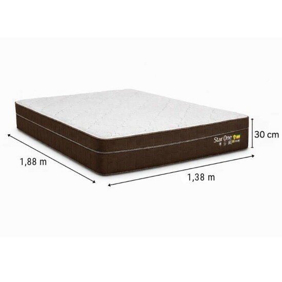 Colch�o Casal Star One Ortop�dico D-65 138x188x30 - Anjos | Suporta at� 280kg