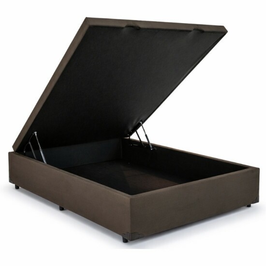 Colch�o Casal Star One Ortop�dico D-65 - Anjos + Base Box Ba� Casal Prime Confort Sued Marrom Blindado Issacar - 138x188x75 | Suporta at� 280kg