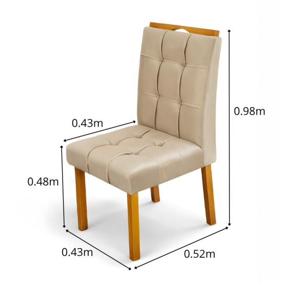 Mesa de Jantar Moscou 160x80 Vidro Off/Base Cinamomo + 6 Cad. Londres Veludo Avel� Madeira Minas Plac - Entregue Montada