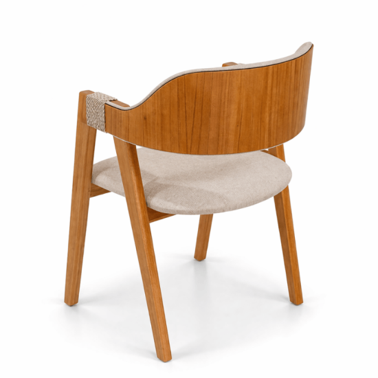 Cadeira Floren�a Madeira Linho Bege 629 - Art Assento