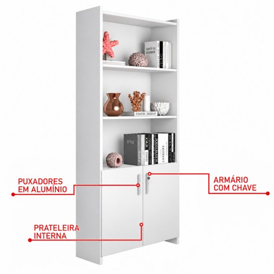 Multiuso 0,70m Escrit�rio 2 Portas Branco - Not�vel