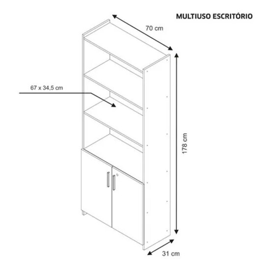 Multiuso Escrit�rio 2 Portas Branco Larg. 0.70m - Not�vel
