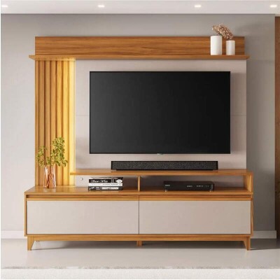 Home NT 1400 Freij�/Off C/Detalhe Ripado e LED para TV's at� 60 Polegadas Larg. 1.83m - Not�vel
