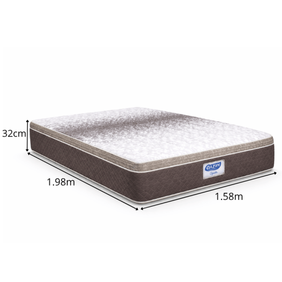 Colch�o Opala Queen Molas Ensacadas - Gazin + Box Queen Bipartida Sued Marrom - Ortobel - 158x198x69 | Suporta at� 240kg