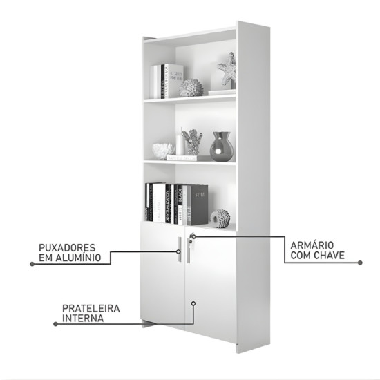 Combo Multiuso 0,70m Escrit�rio 2 Portas + Mesa 1,21m Office NT 51015 Freij� - Not�vel